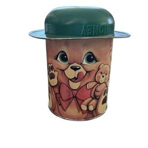 Vintage Honey Bear Collectible Green Hat Tin